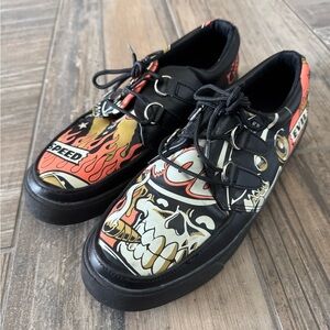 T.U.K. Hot Rod Creeper Sneakers with artwork by Jer Aker